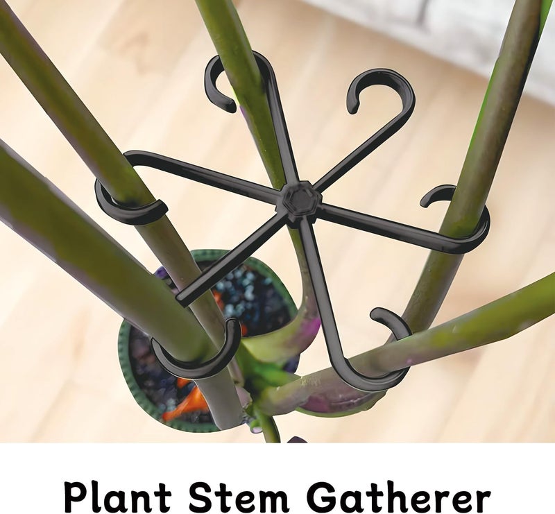 Gukoo 4 Pcs Plant Stem Support Reusable Plant Growth Accessories, Different Sizes Climbing Plant Stakes for Indoor Plants to Decorative (Black) - Image 2